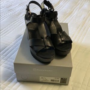 Rockport black wedges size 6.5 like new!!